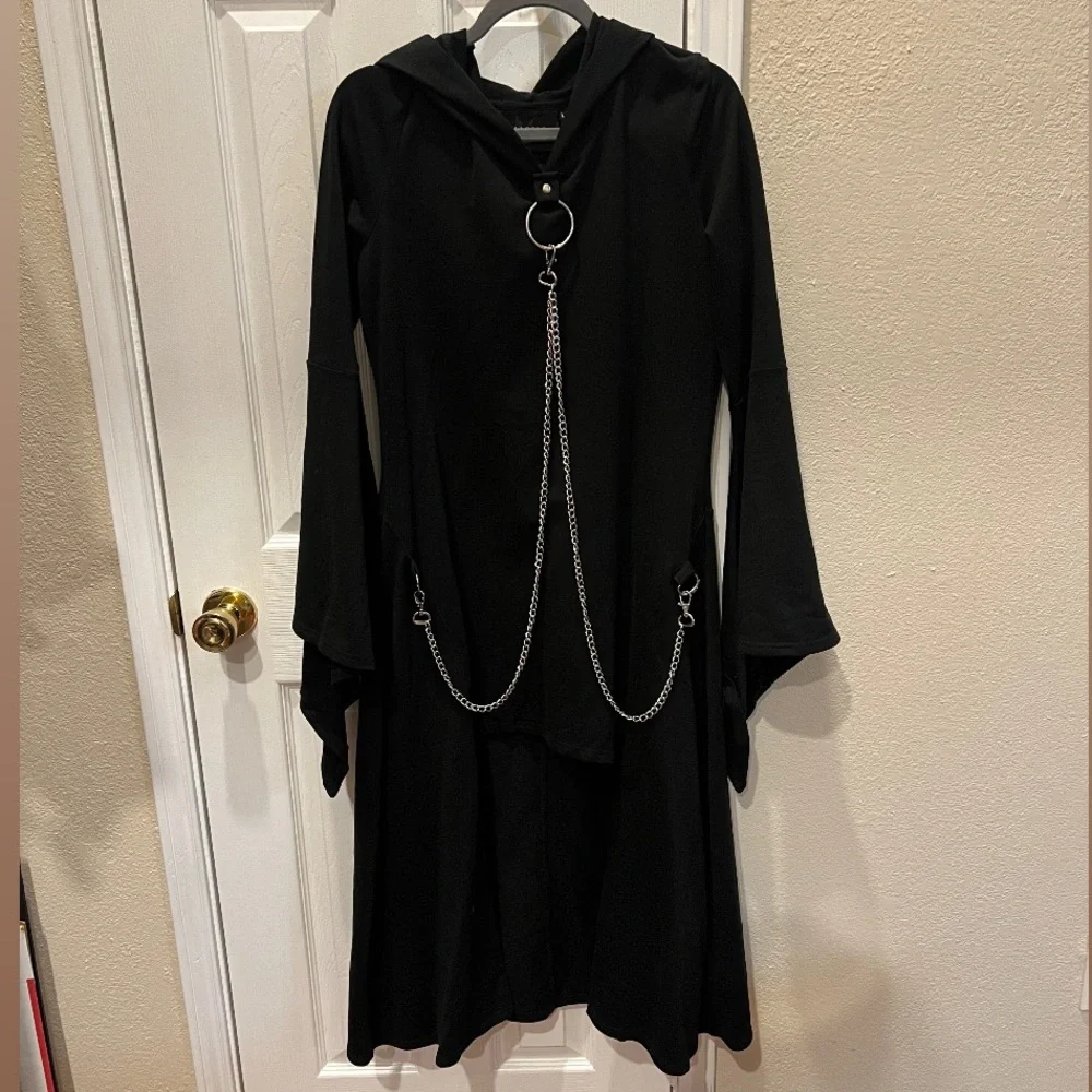 Killstar Malice in Chains Cloak Dress Black - Picture 3 of 13